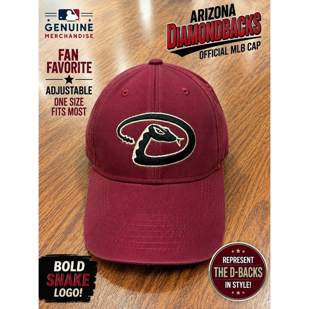 Arizona Diamondbacks Hat Fan Favorite Adjustable Maroon Snake Logo MLB Baseball